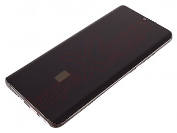 PREMIUM Black full screen AMOLED with Glacier white frame for Xiaomi Mi Note 10 Lite, M2002F4LG, M1910F4G - PREMIUM quality
