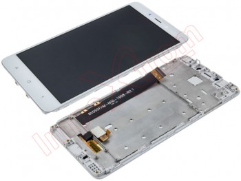 Pantalla completa IPS LCD blanca con carcasa frontal para Xiaomi Redmi Note 4