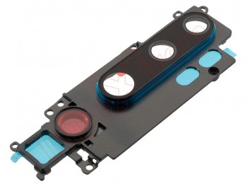 Rear camera lens with blue / green "Aurora green" trim for Xiaomi Mi Note 10, M1910F4G / Mi Note 10 Pro, M1910F4S