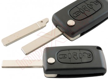 Generic product - 3 buttons remote control, 433.92 MHz FSK for Peugeot Partner / Citroen Berlingo, with 2 blades