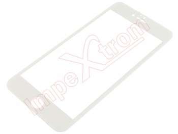Protector de pantalla 3D de cristal templado 9H con marco de color blanco para iPhone 6 Plus / 6S Plus, en blister