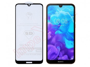 Protector de pantalla de cristal templado con borde negro para Huawei Y5 (2019)