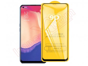 9H 9D flexible tempered glass screen protector with black frame for Oppo Reno4 SE, PEAT00