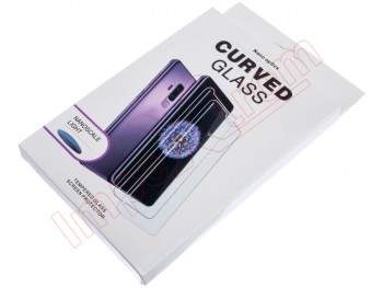 Curved tempered glass protector for Samsung Galaxy Glaaxy S10, G973, in blister