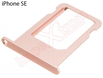 Bandeja porta Nano SIM para iPhone SE (2016) A1662, A1723, A1724 , rosa oro