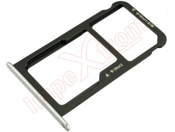 Silver / gray dual SIM + SD tray for Huawei P9 Lite