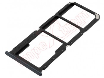 Bandeja Dual SIM + MicroSD azul / negra cristal "Crystal black" para Oppo A54s, CPH2273