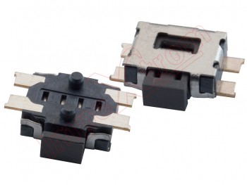Switch / interruptor tactil 3.5x3.55x1.25mm, 1.6N 50mA 12VDC Gull Wing SPST perfil bajo y empuje lateral