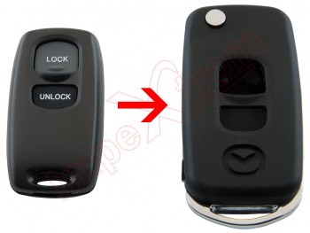 Carcasa genérica compatible para telemandos Mazda, 2 botones