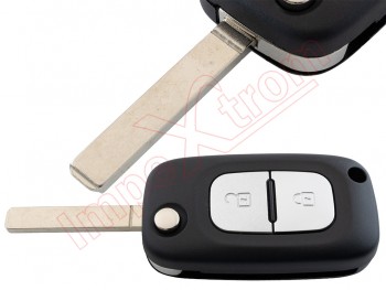 Remote control key with 2 buttons and blade, 433 Mhz for Renault