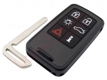 Producto genérico - Telemando 6 botones 902 Mhz FSK KR55WK49266 llave inteligente "Smart Key" para Volvo, con espadín de emergencia