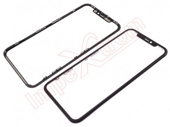 Black external window + OCA adhesive + frame for iPhone 11, A2221 / A2111 / A2223